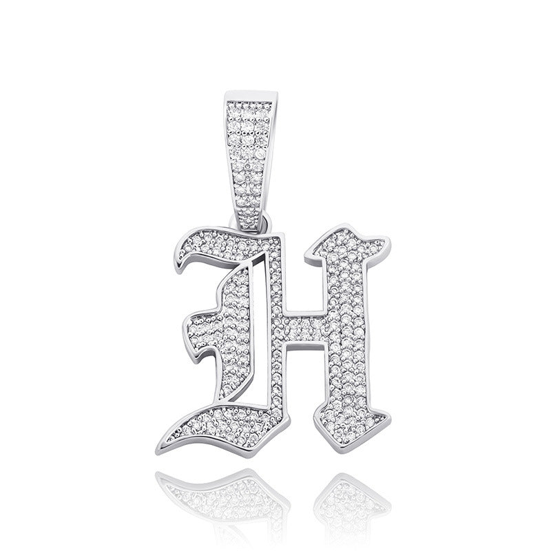 Iced Old English 26 Letters Pendant - Buulgo