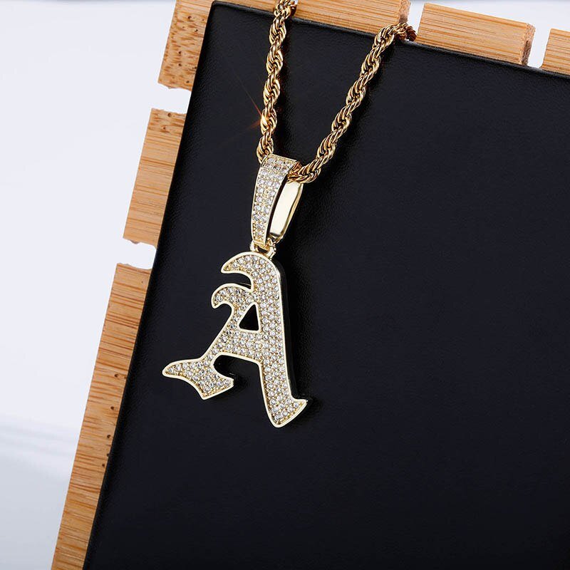 Iced Old English 26 Letters Pendant - Buulgo