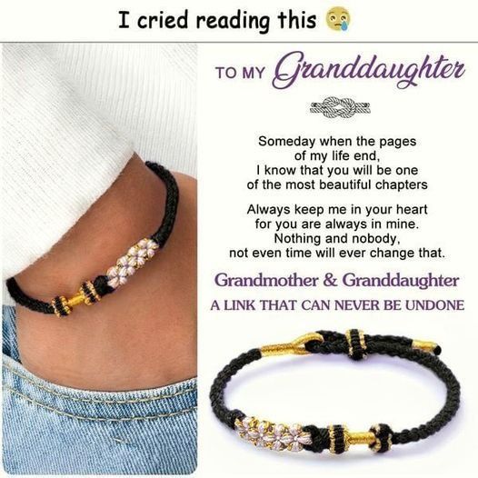 Last Day 75% Off- To My Granddaughter "A link that can never be undone" Peach Blossom Bracelet