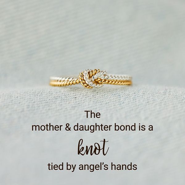 MOTHER & DAUGHTER BOND HANDCRAFTED TWO STRAND KNOT RING