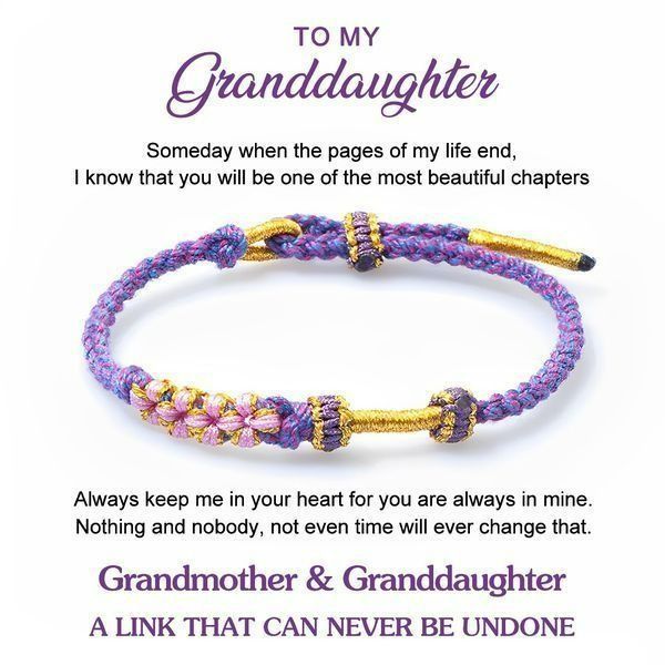 Last Day 75% Off- To My Granddaughter "A link that can never be undone" Peach Blossom Bracelet