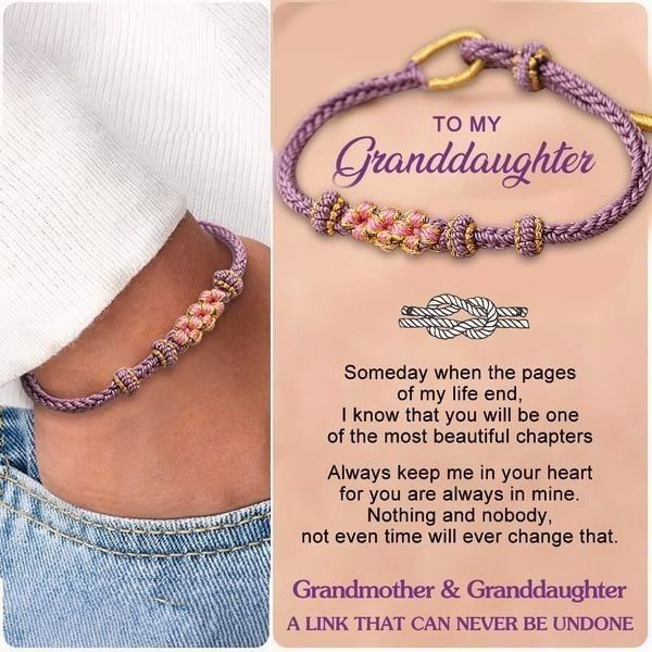 Last Day 75% Off- To My Granddaughter "A link that can never be undone" Peach Blossom Bracelet