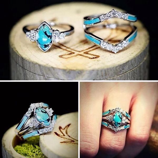 2023 New Year Hot Sale 49% OFF--Turquoise Creative 3-Piece Ring