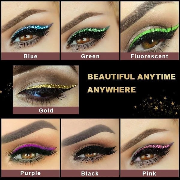 🔥Last Day 49% OFF🔥Reusable Eyeliner and Eyelash Stickers with Glitter