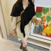 Knitted Triangle Shawl with Leather Buckle