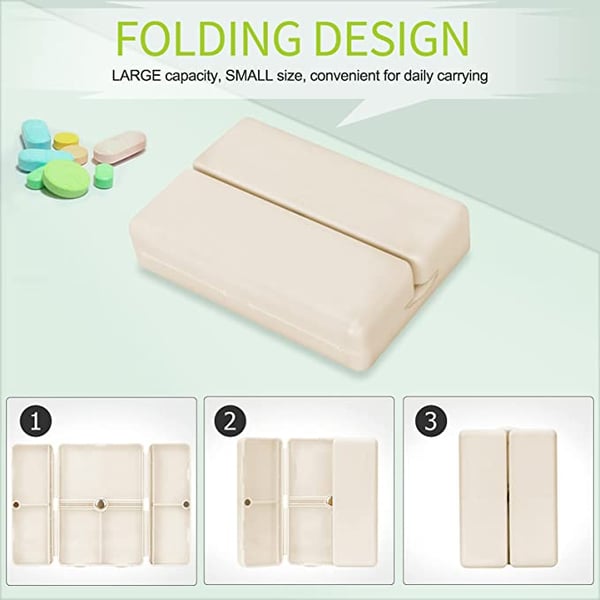 🔥LAST DAY SALE - Daily Pill Organizer, 7 Compartments Portable Pill Case Travel Pill Organizer,[Folding Design]Pill Box