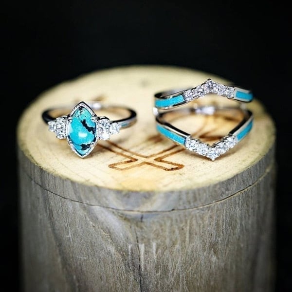 2023 New Year Hot Sale 49% OFF--Turquoise Creative 3-Piece Ring