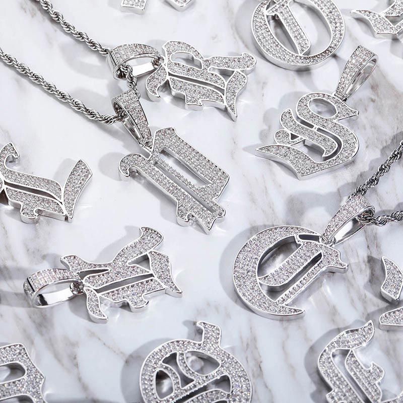 Iced Old English 26 Letters Pendant - Buulgo