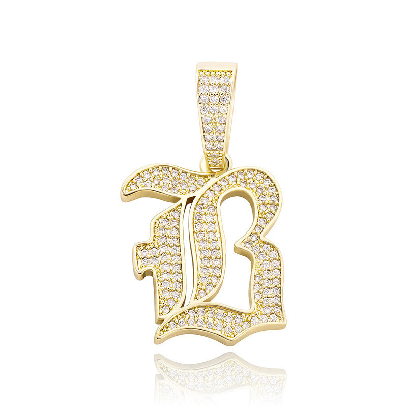 Iced Old English 26 Letters Pendant - Buulgo