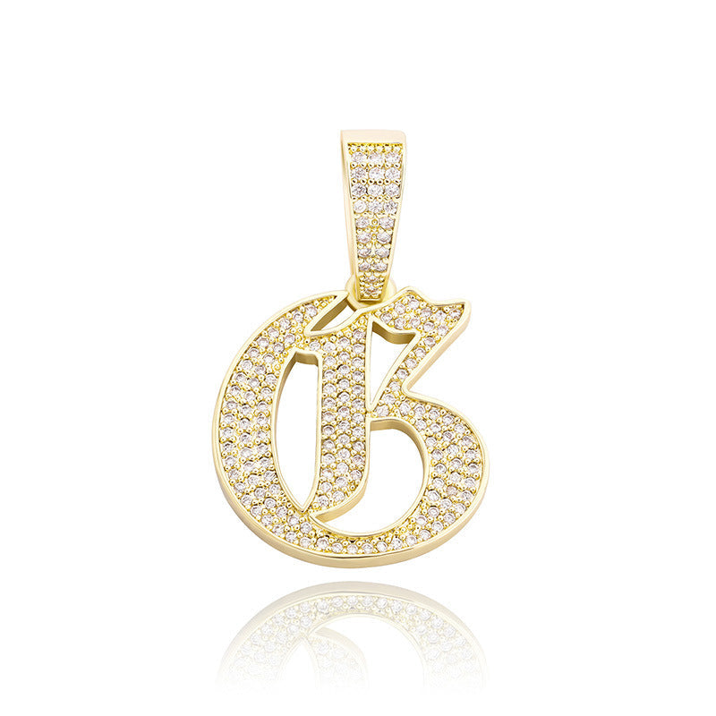 Iced Old English 26 Letters Pendant - Buulgo