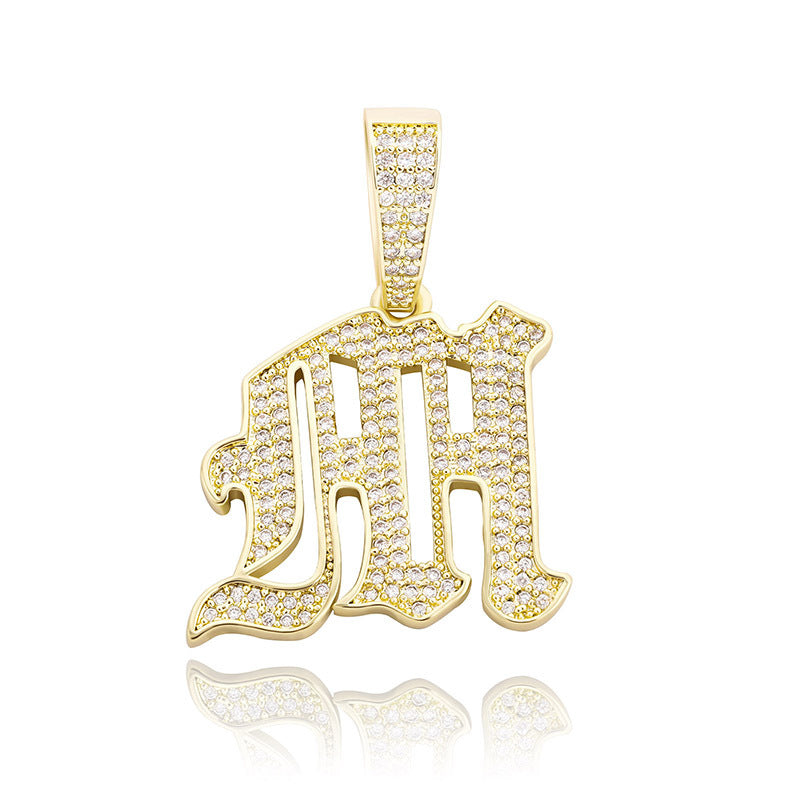 Iced Old English 26 Letters Pendant - Buulgo