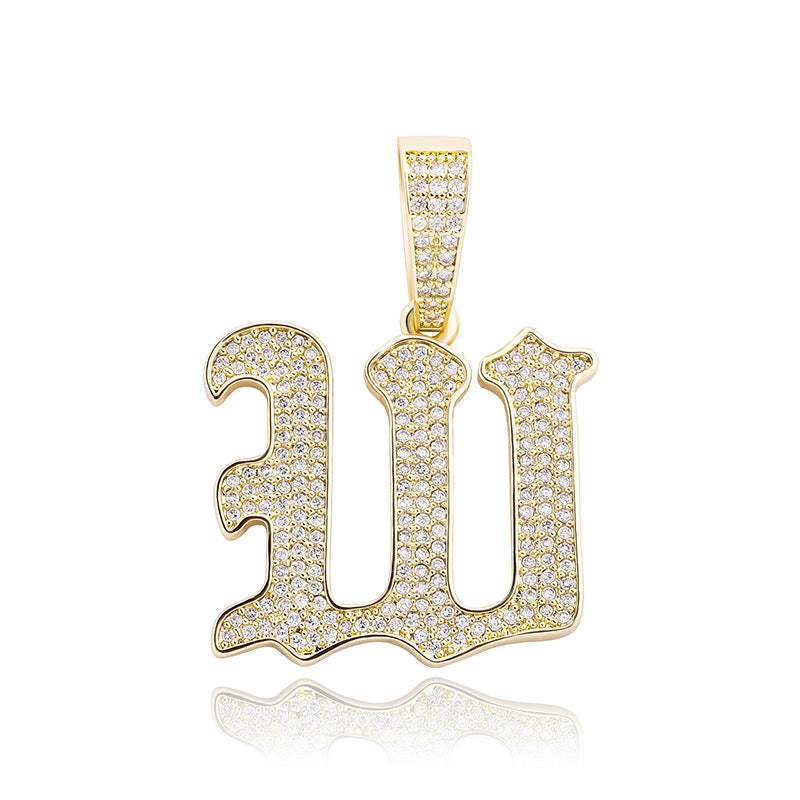 Iced Old English 26 Letters Pendant - Buulgo