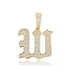 Iced Old English 26 Letters Pendant - Buulgo