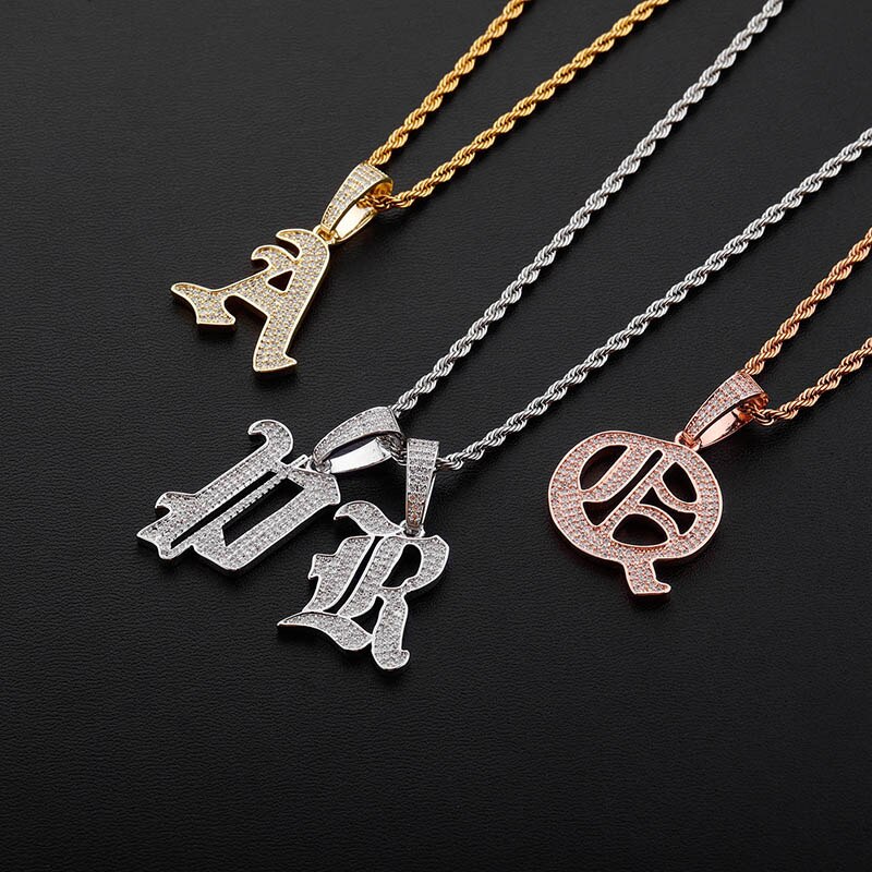 Iced Old English 26 Letters Pendant - Buulgo