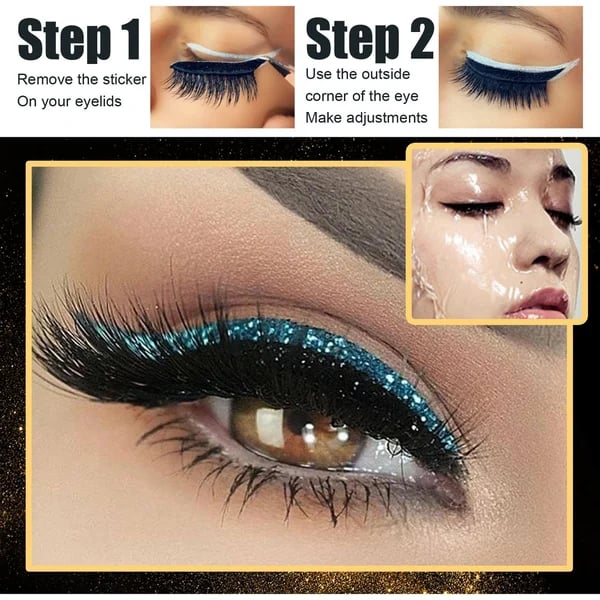 🔥Last Day 49% OFF🔥Reusable Eyeliner and Eyelash Stickers with Glitter