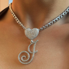 A-Z Cursive Letter Heart Pendant - Buulgo