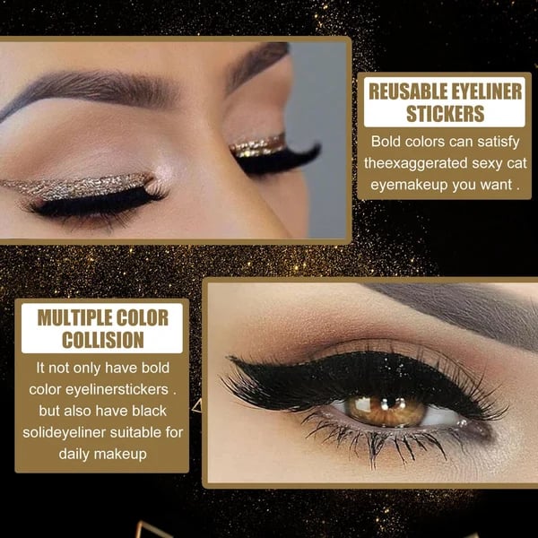 🔥Last Day 49% OFF🔥Reusable Eyeliner and Eyelash Stickers with Glitter