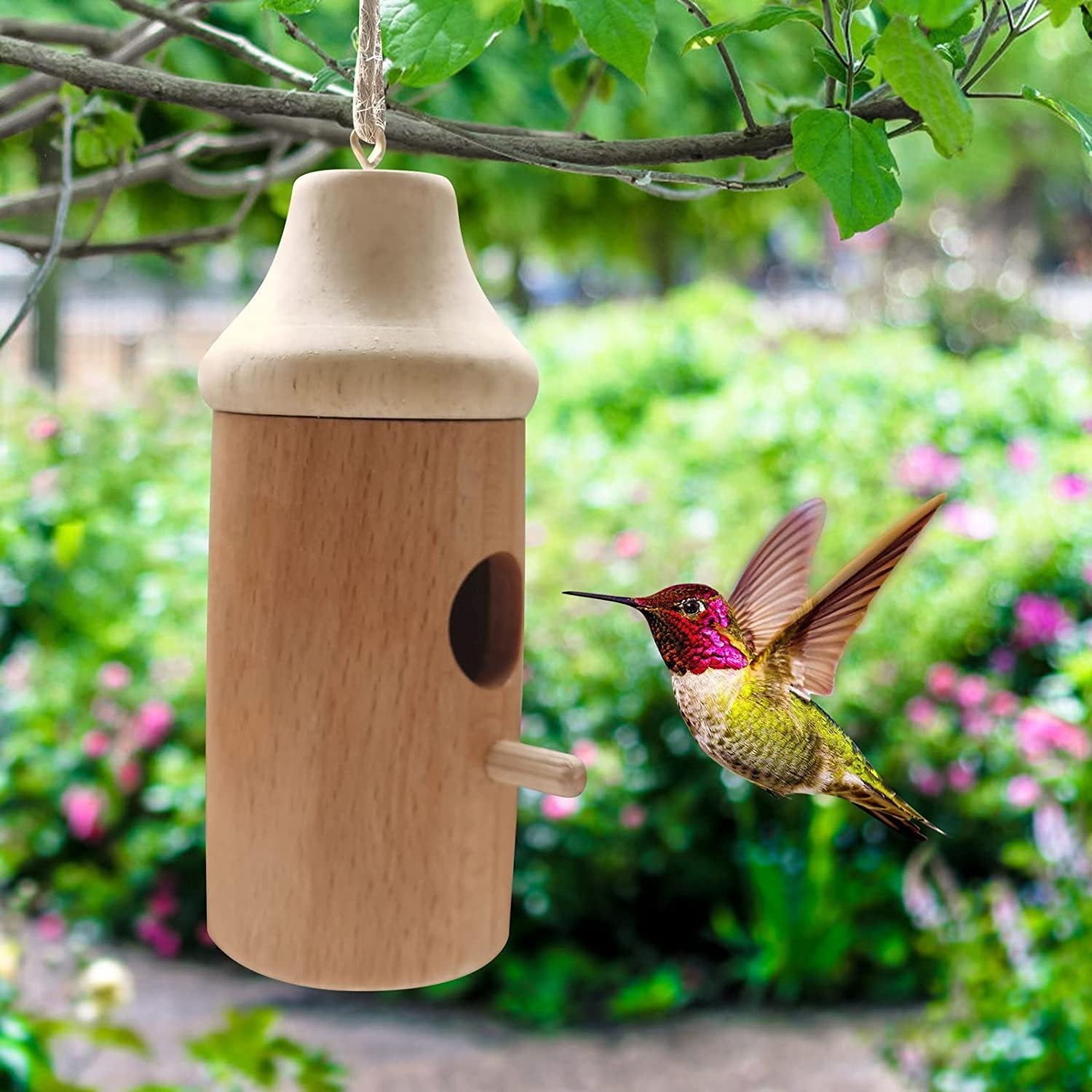 Wooden Hummingbird House-Gift for Nature Lovers